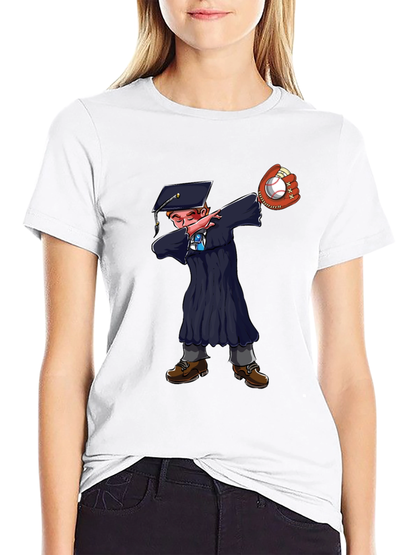 Graduate Dabbing Baseball T-Shirt