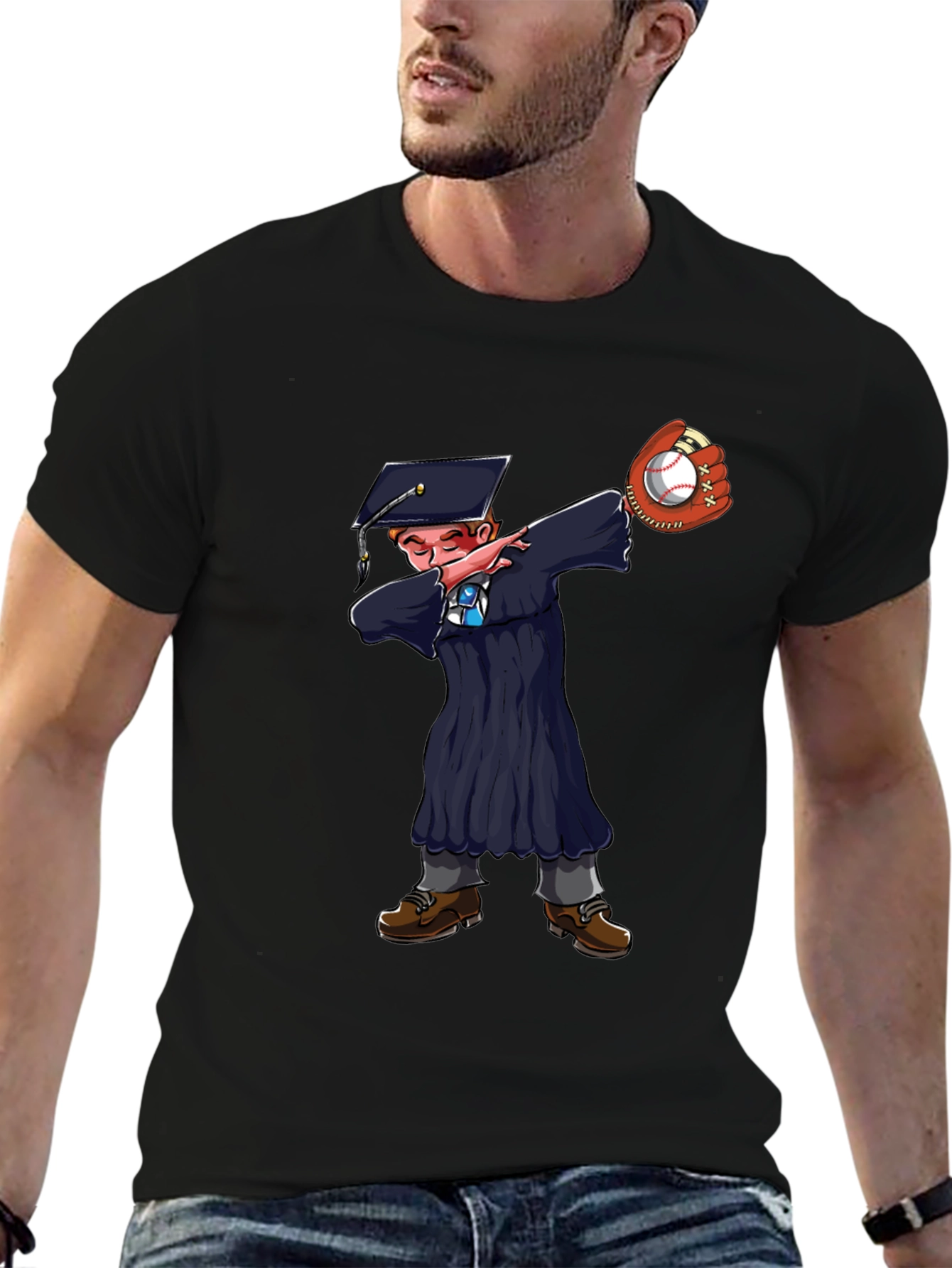 Graduate Dabbing Baseball T-Shirt