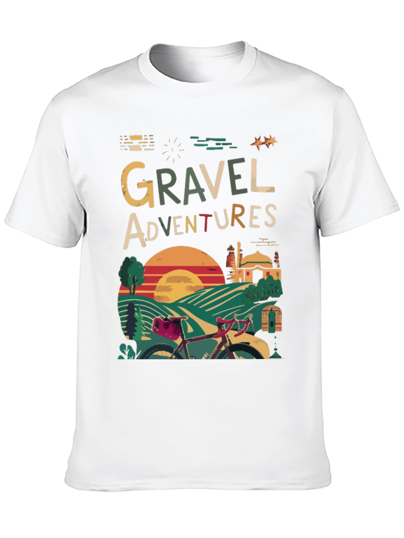 Gravel Adventures T-Shirt - Cycling Design