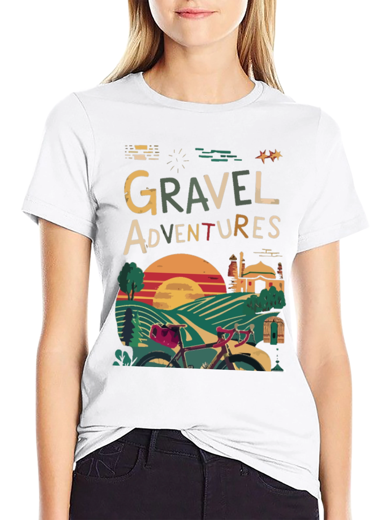 Gravel Adventures T-Shirt - Cycling Design