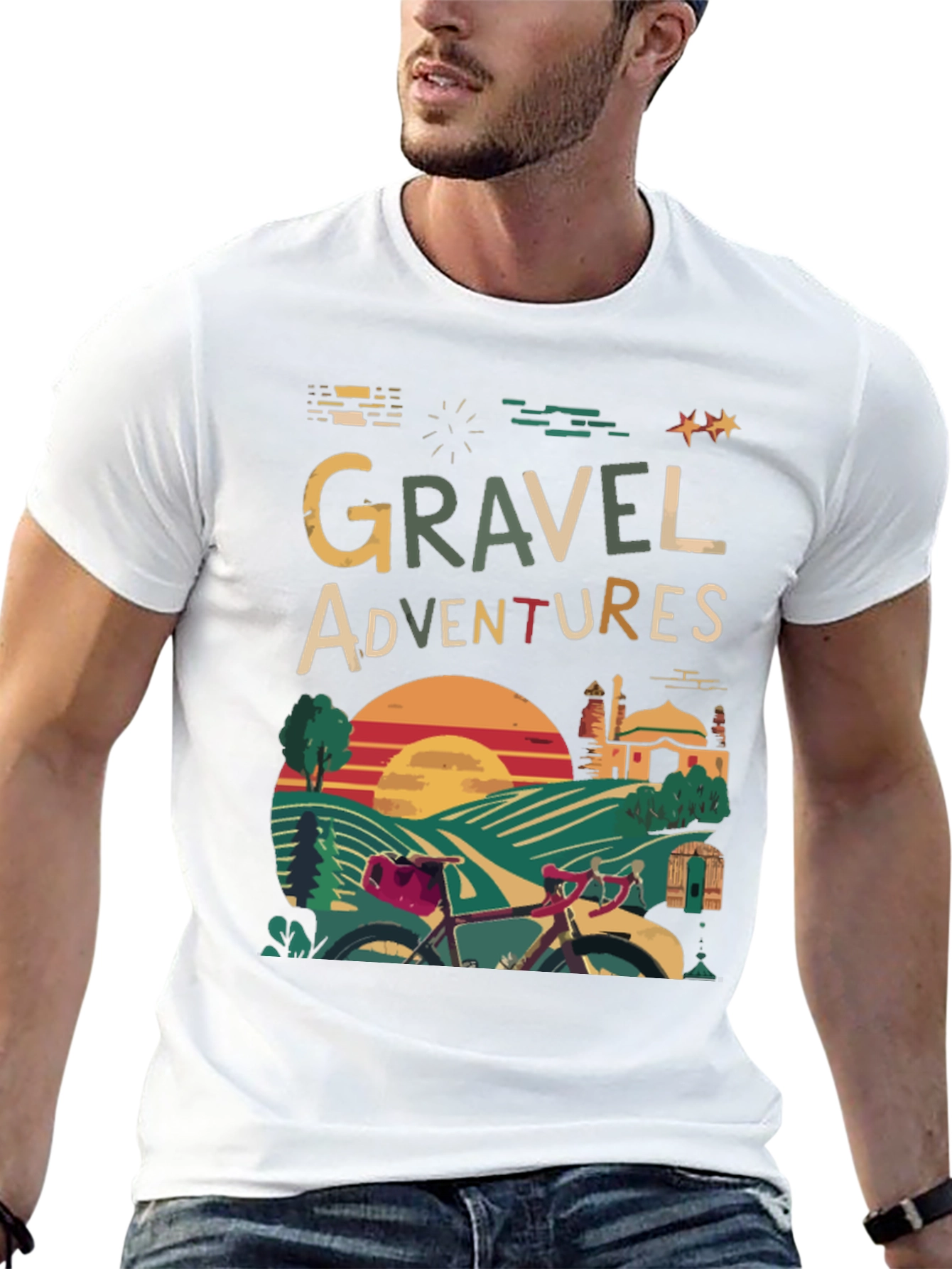 Gravel Adventures T-Shirt - Cycling Design