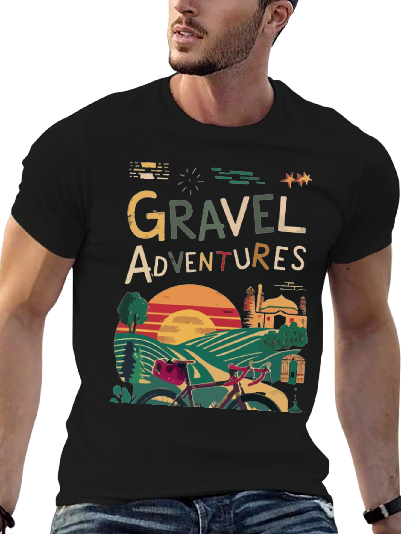 Gravel Adventures T-Shirt - Cycling Design