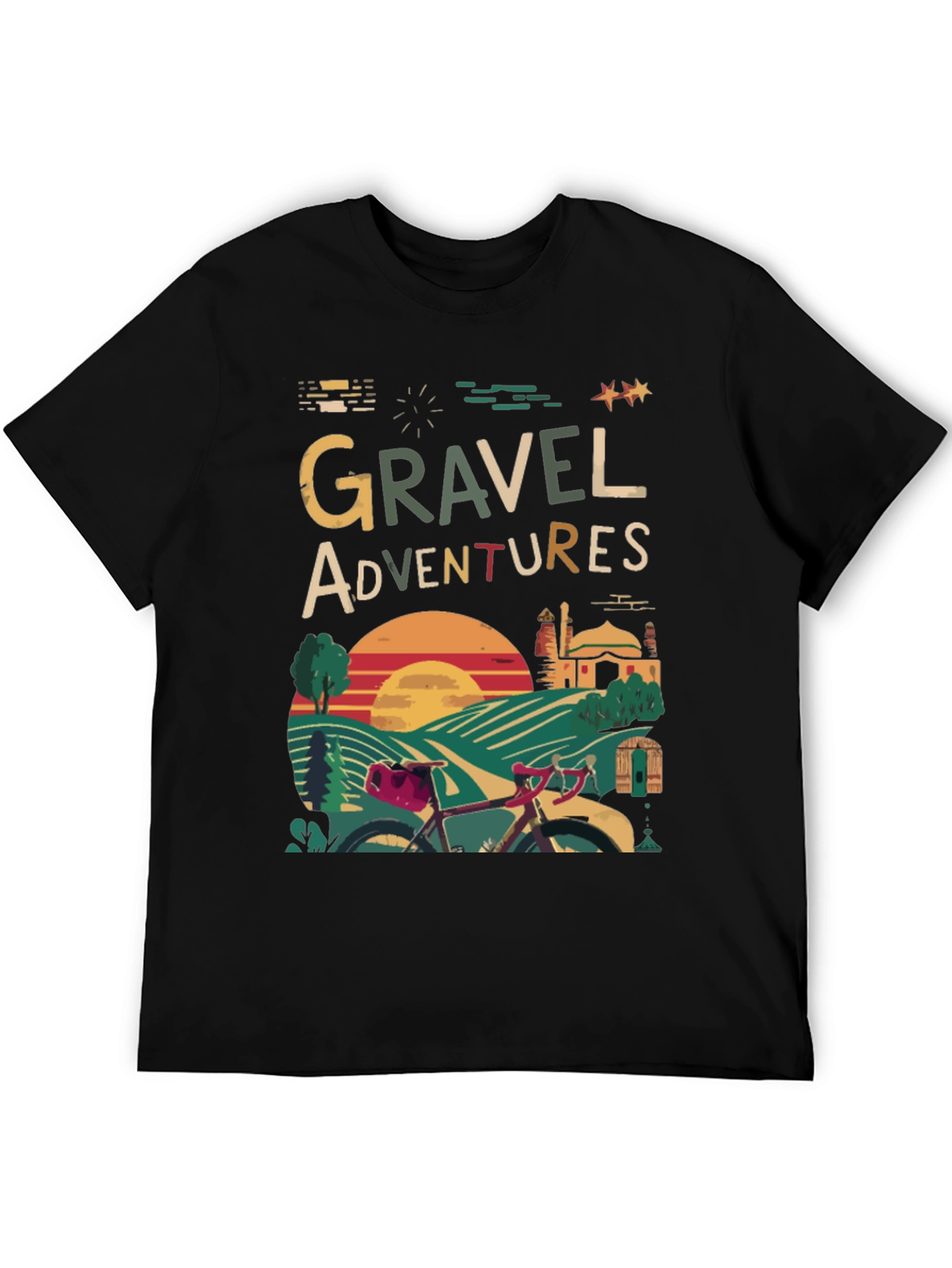 Gravel Adventures T-Shirt - Cycling Design