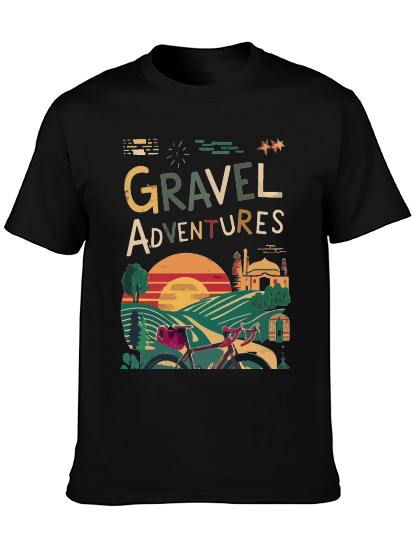Gravel Adventures T-Shirt - Cycling Design