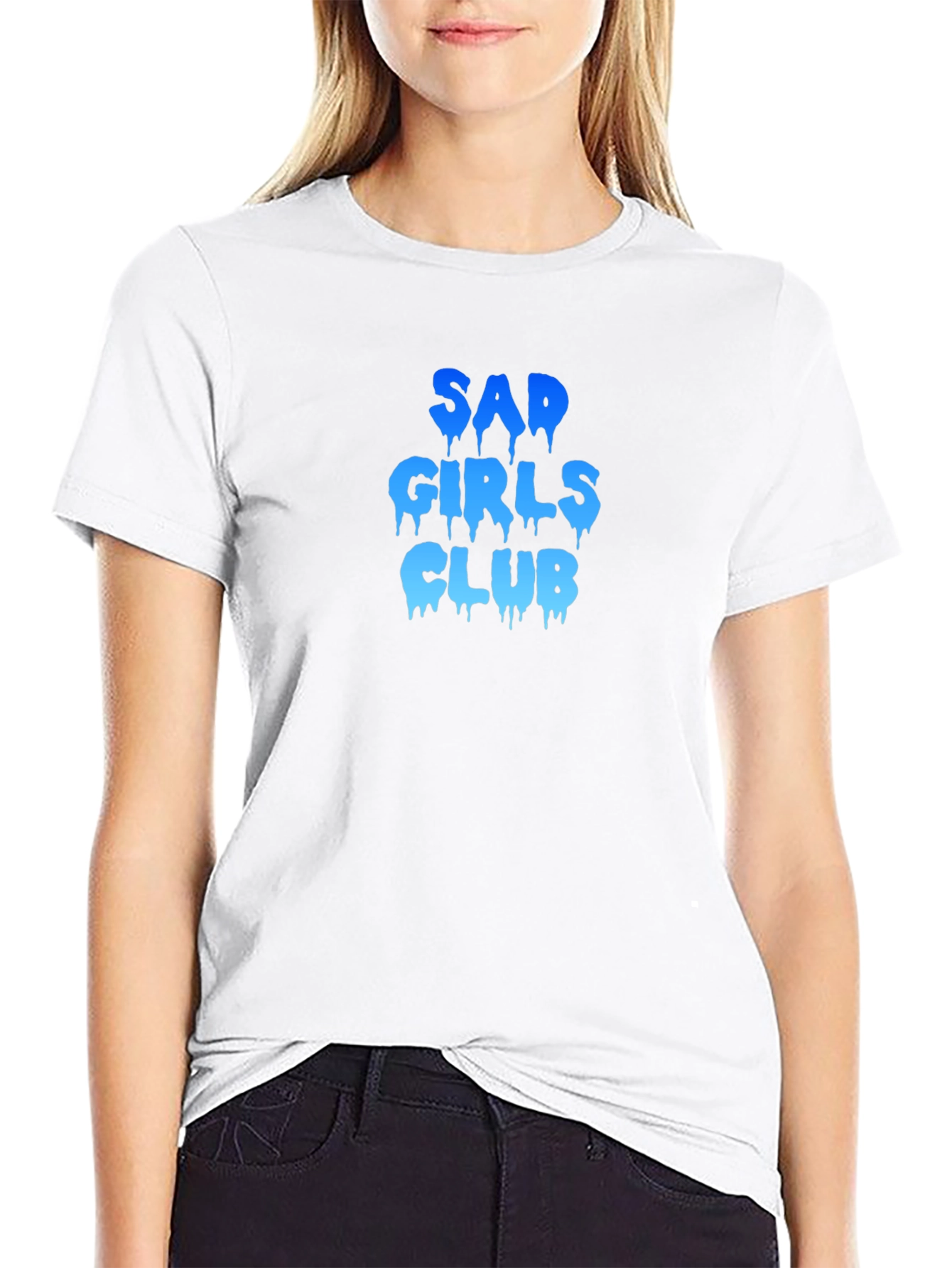 Sad Girls Club Graphic Print Black Tee