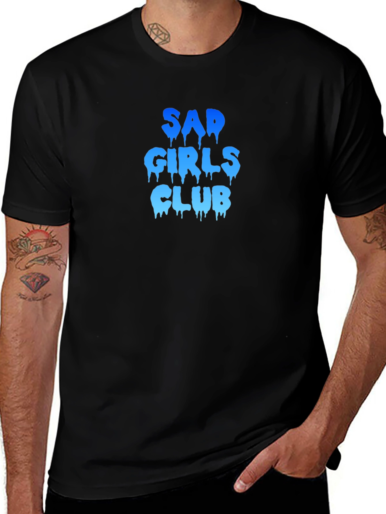 Sad Girls Club Graphic Print Black Tee