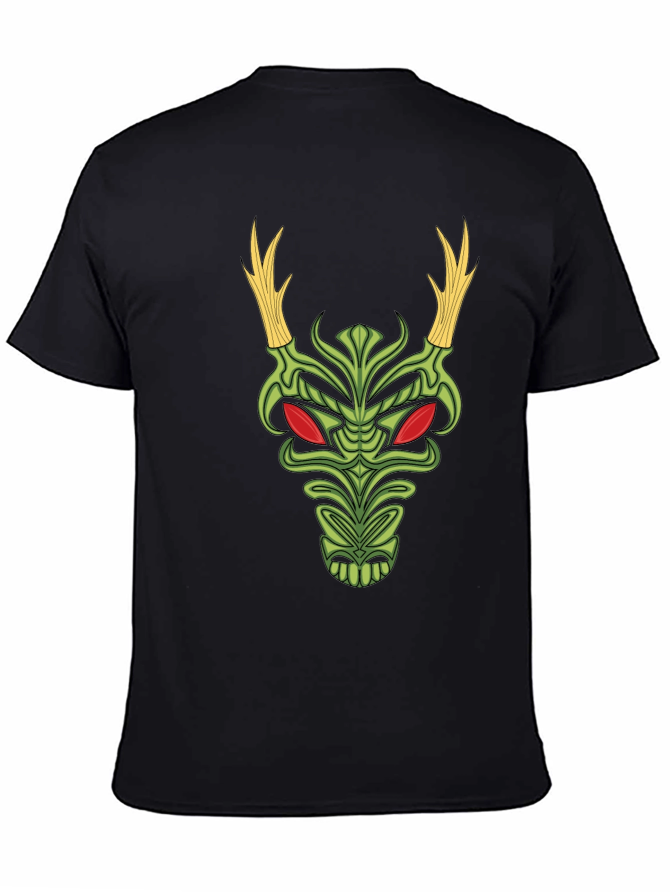 Tiki Mask Graphic Black T-Shirt