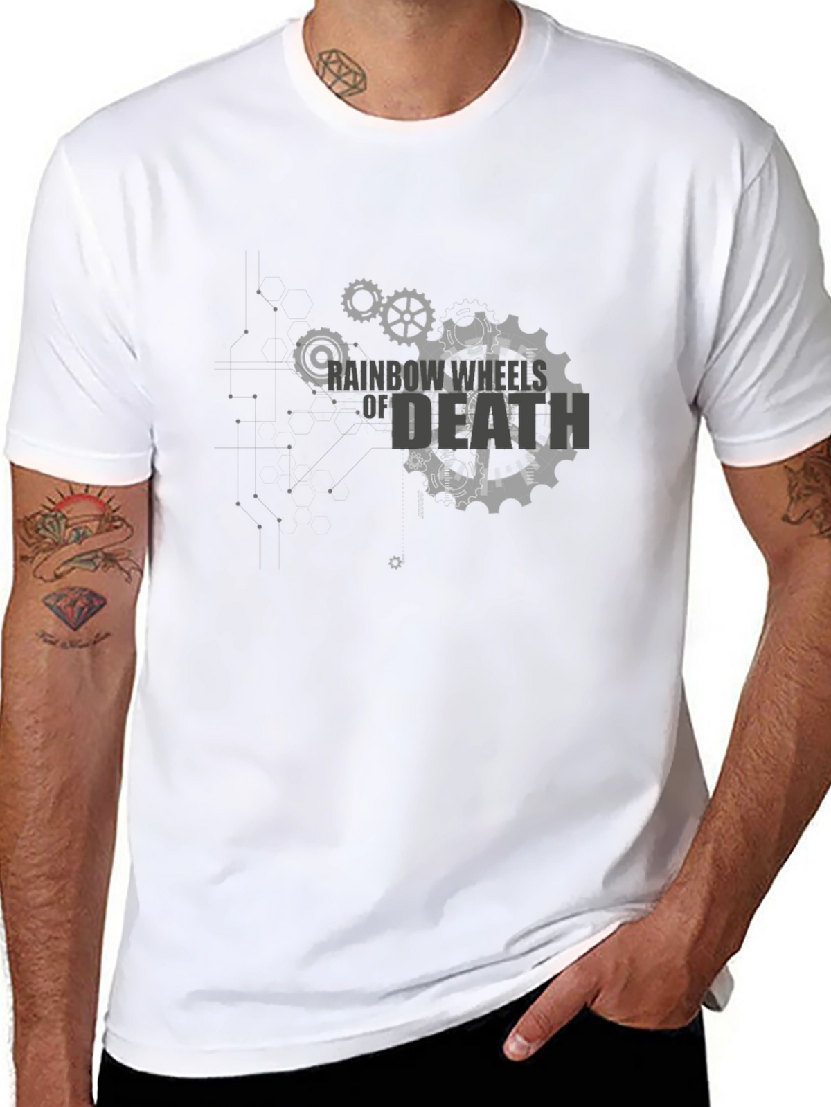 Rainbow Wheels of Death T-Shirt - Cool Graphic Tee