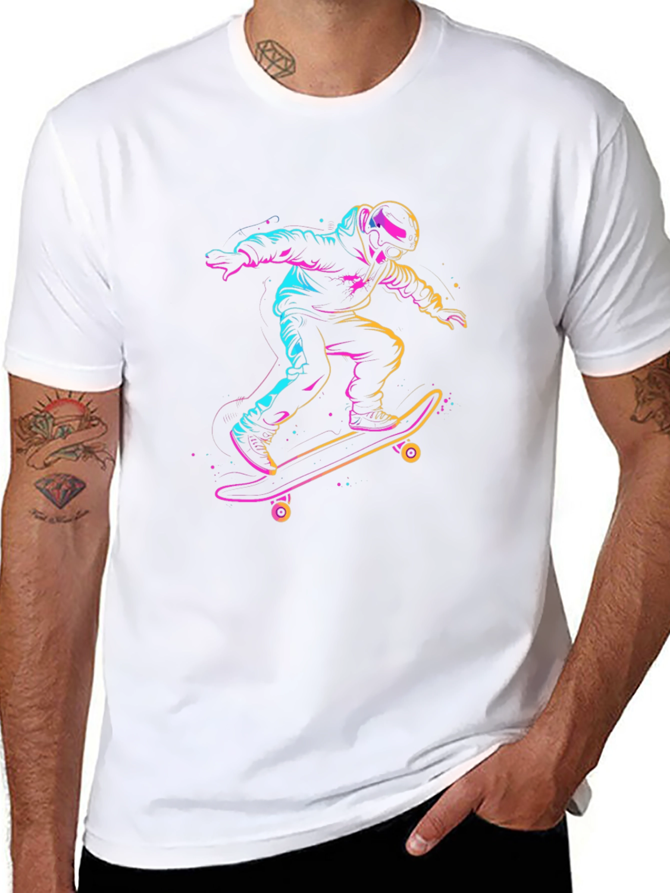 Skateboarding T-Shirt - Neon Rider