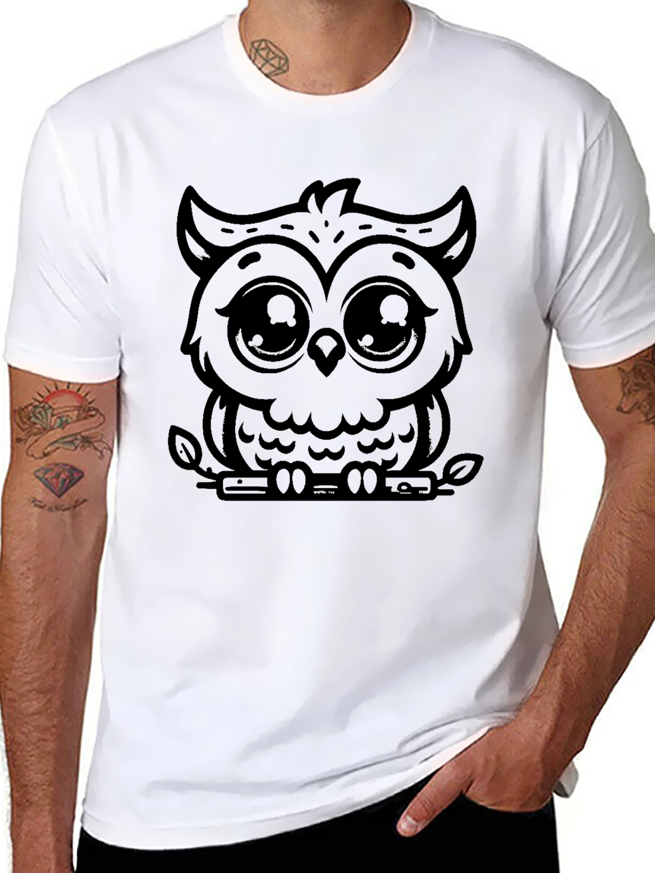 Cute Owl Graphic T-Shirt - Unisex Black Tee