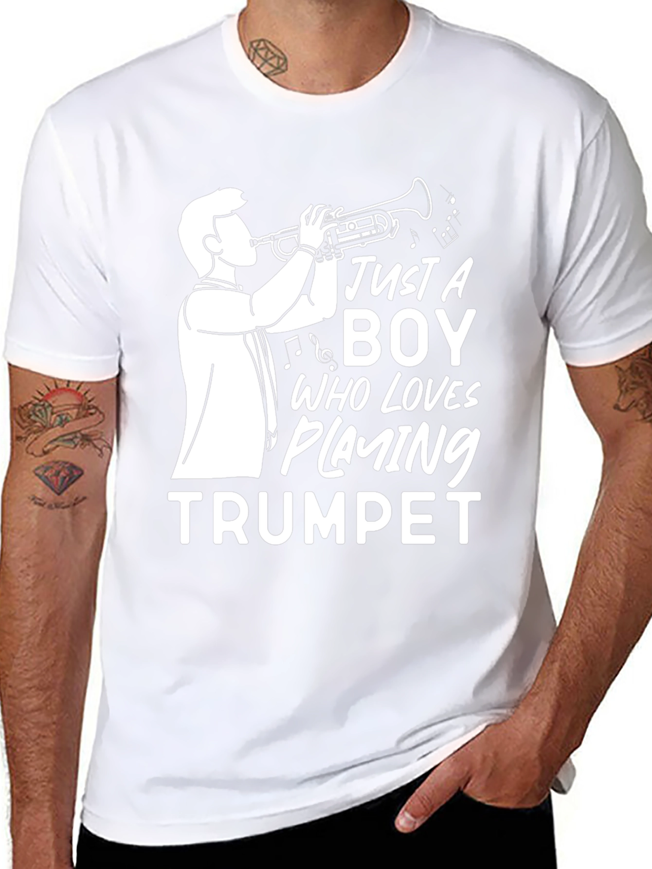 Just a Boy Who Loves Playing Trumpet Graphic Tee
