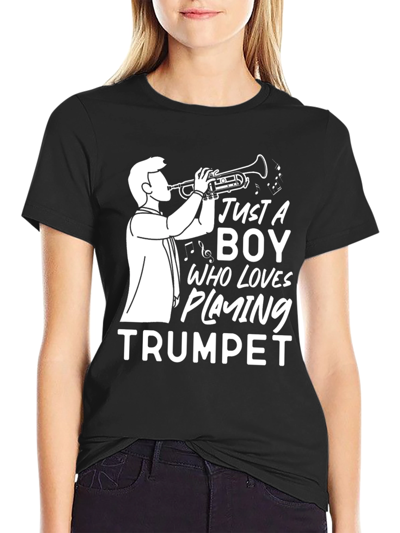 Just a Boy Who Loves Playing Trumpet Graphic Tee