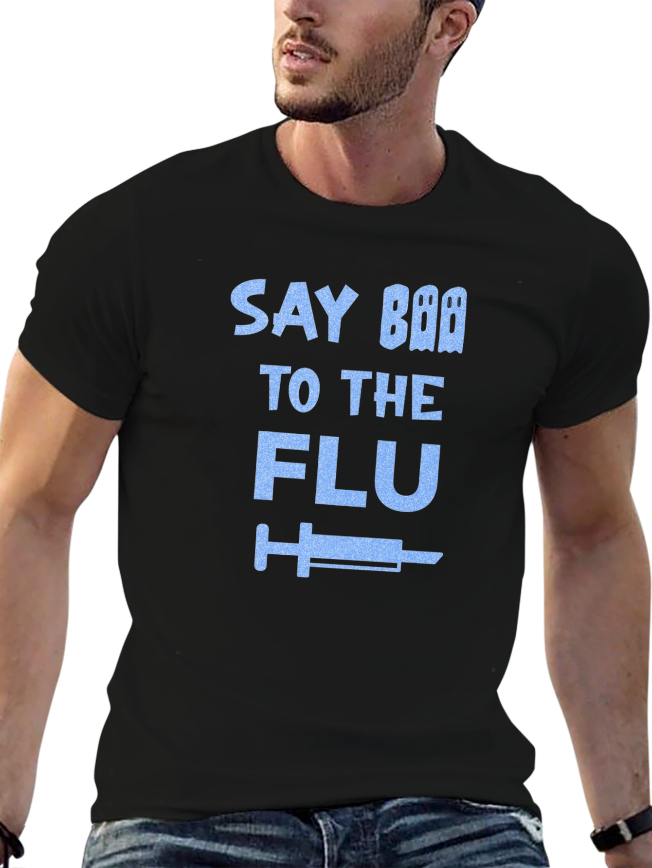 Say Boo To The Flu Black T-Shirt