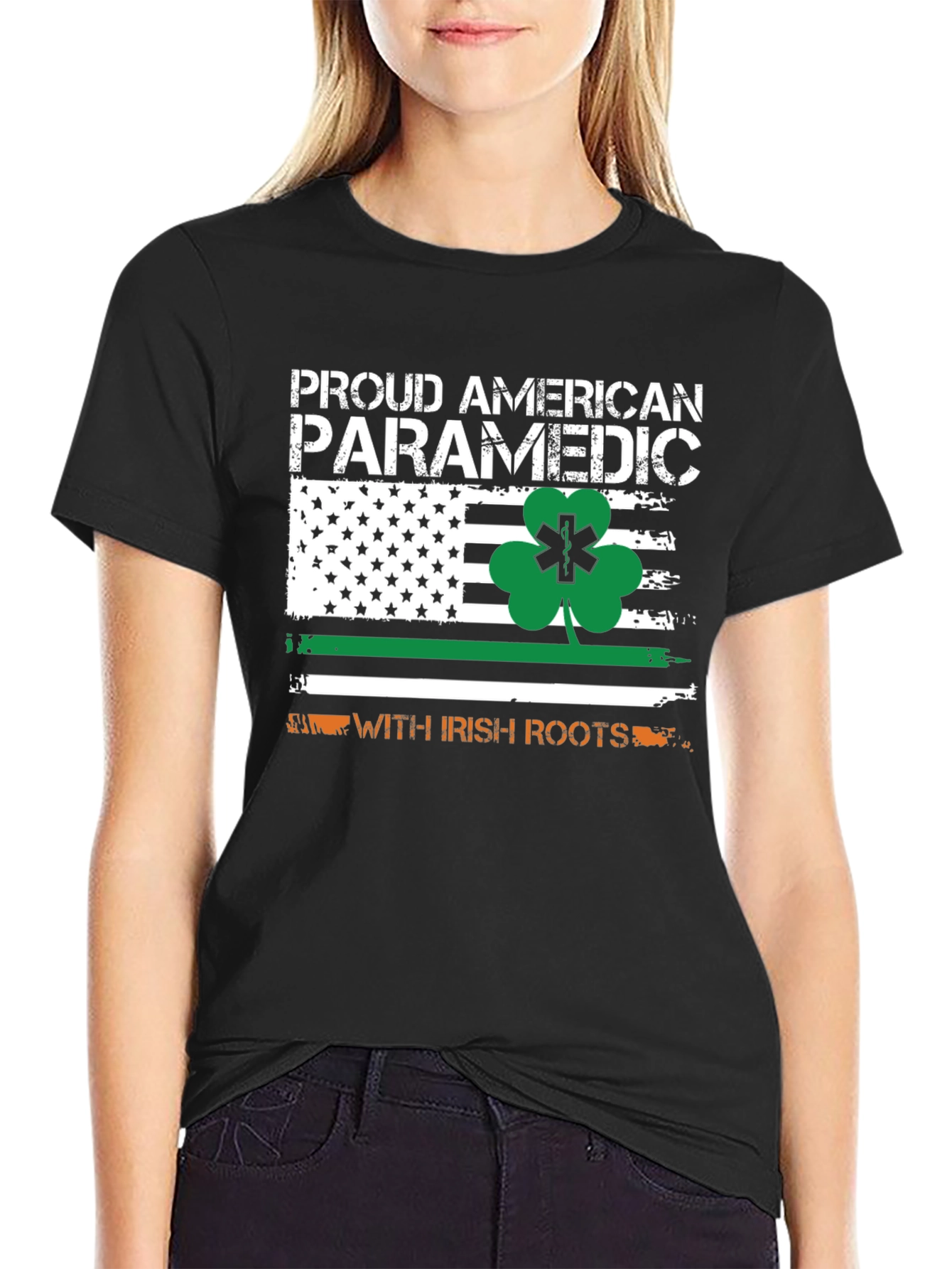 Proud American Paramedic with Irish Roots T-Shirt