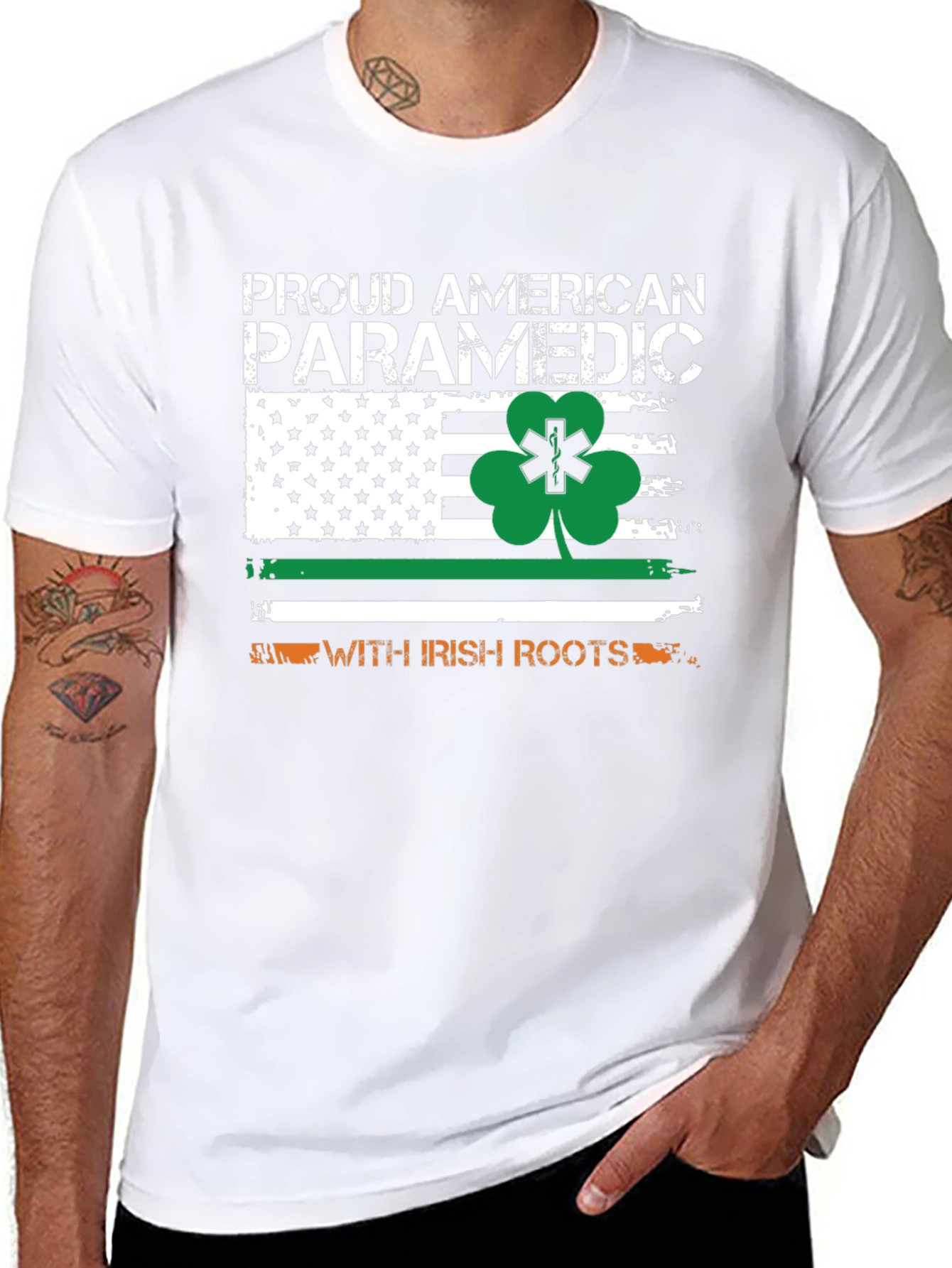 Proud American Paramedic with Irish Roots T-Shirt