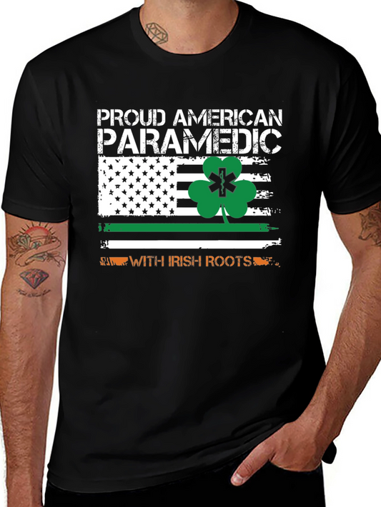 Proud American Paramedic with Irish Roots T-Shirt
