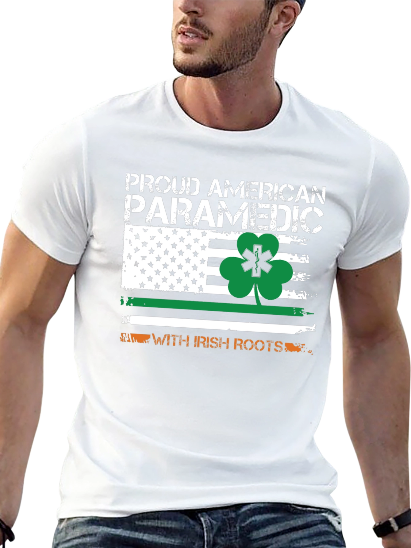 Proud American Paramedic with Irish Roots T-Shirt
