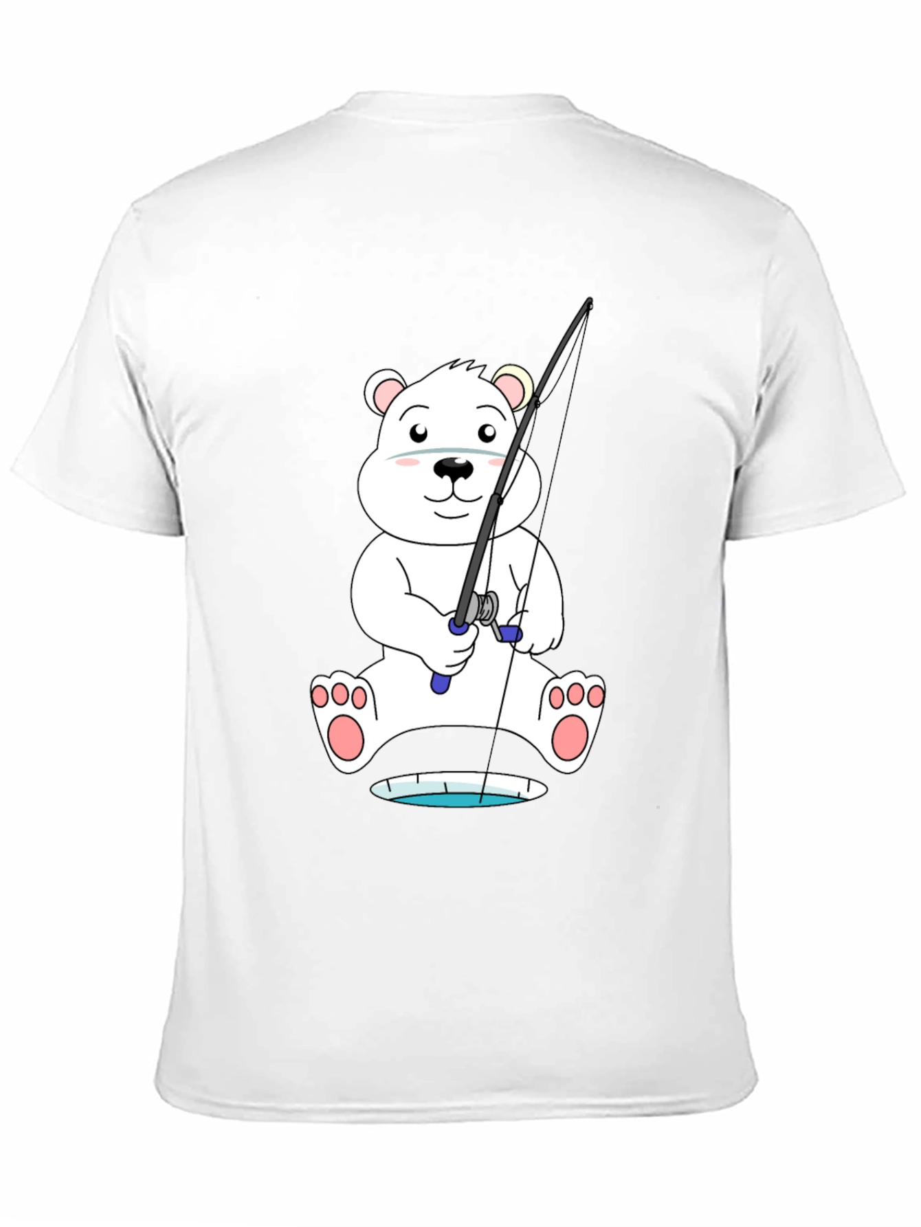 Polar Bear Fishing T-Shirt - Cute Cartoon Tee