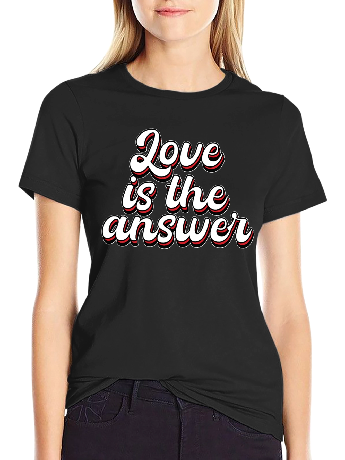 Love is the Answer Graphic T-Shirt - Black