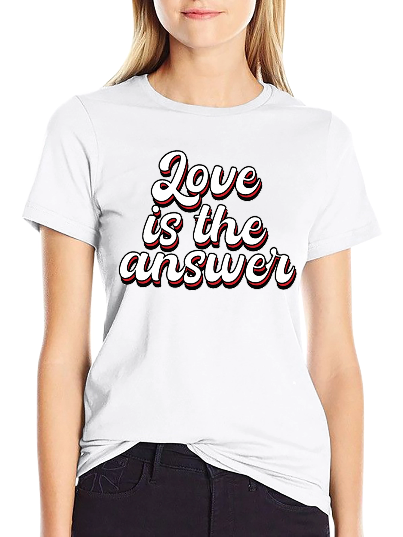 Love is the Answer Graphic T-Shirt - Black