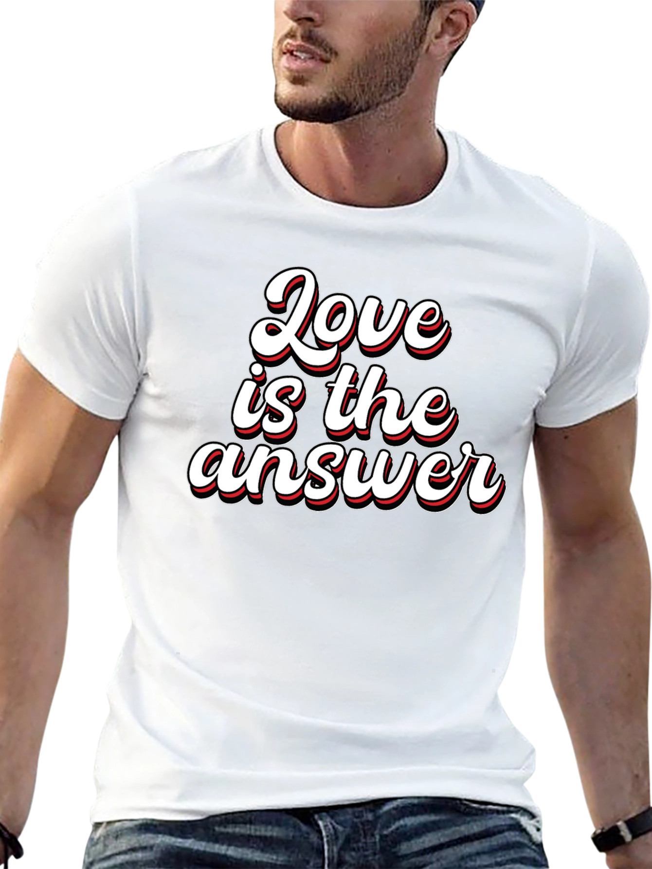 Love is the Answer Graphic T-Shirt - Black