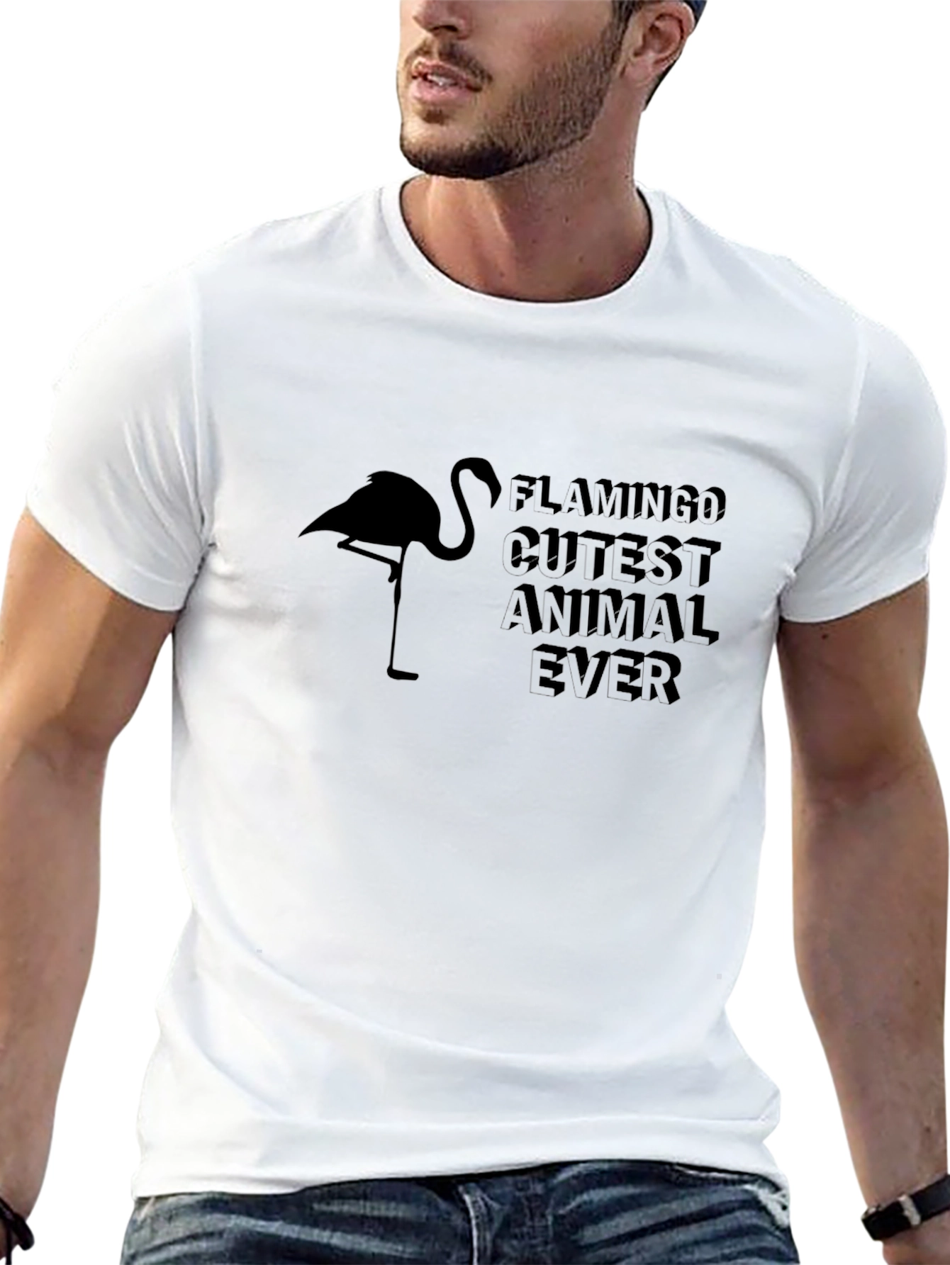 Flamingo Cutest Animal Ever Black T-Shirt