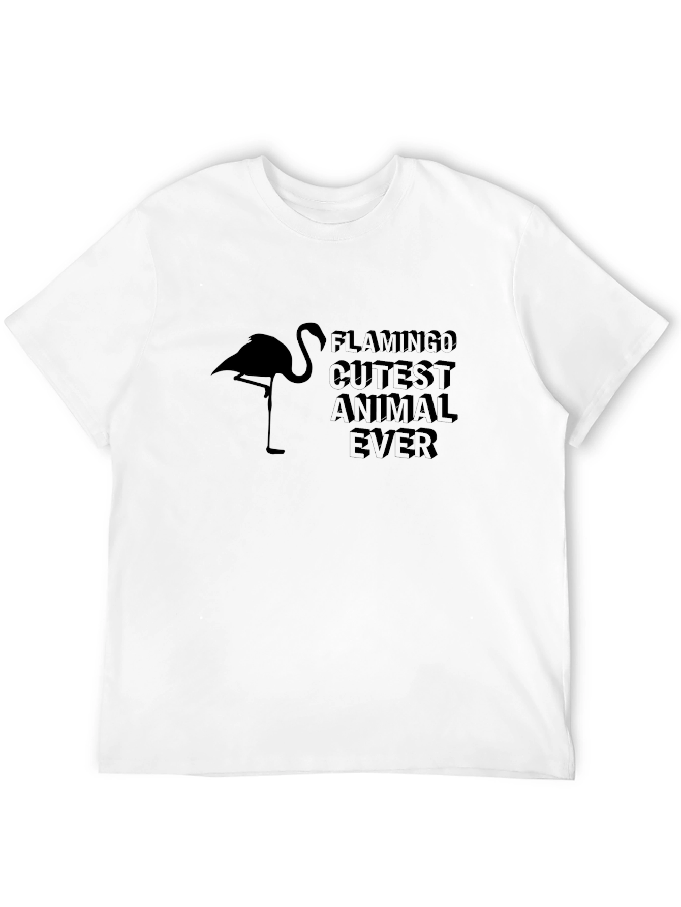 Flamingo Cutest Animal Ever Black T-Shirt
