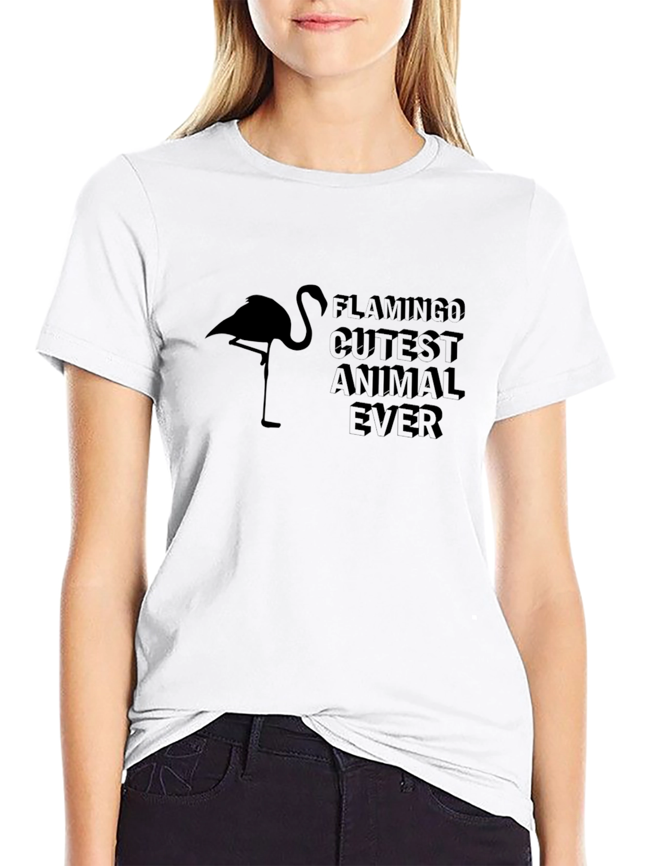 Flamingo Cutest Animal Ever Black T-Shirt