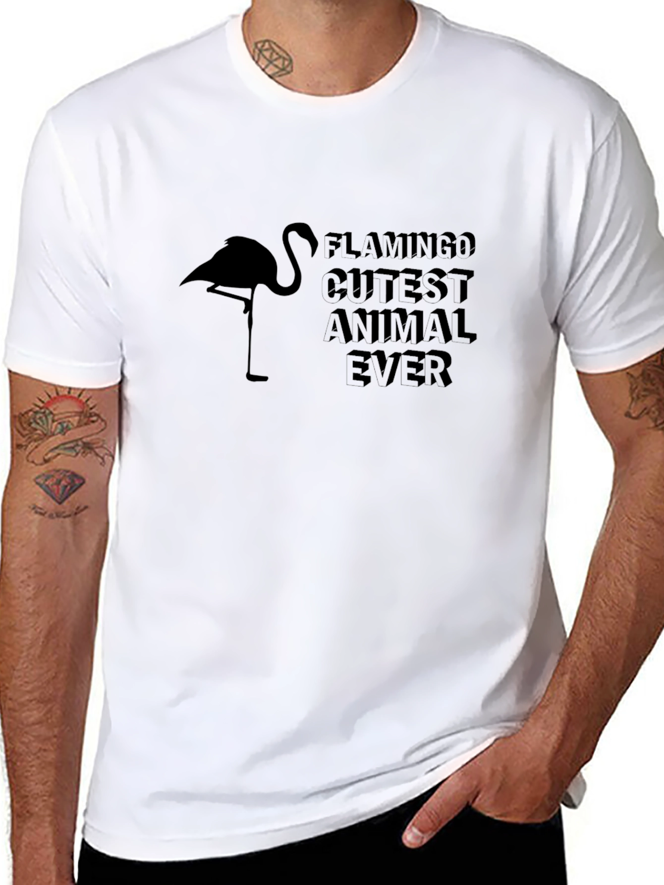 Flamingo Cutest Animal Ever Black T-Shirt