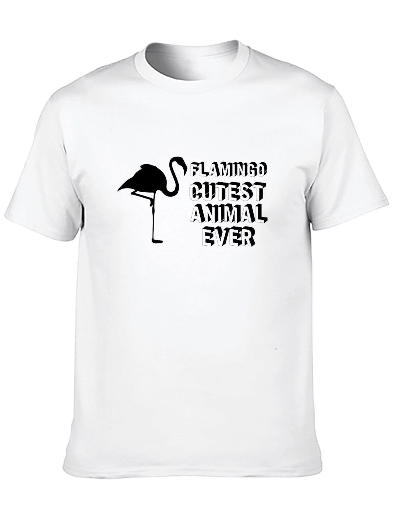 Flamingo Cutest Animal Ever Black T-Shirt