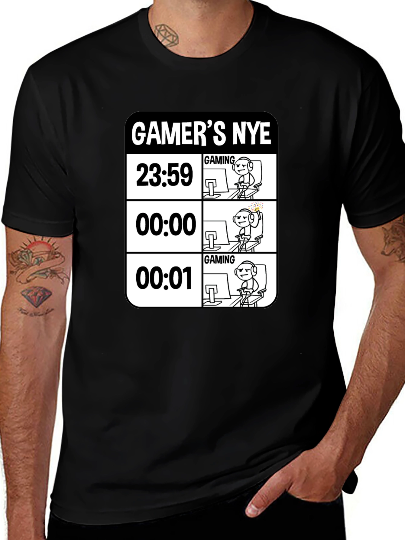 Gamers NYE T-Shirt - New Years Eve Gaming Tee