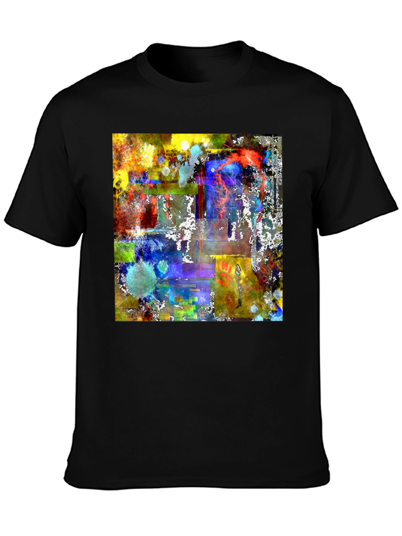 Abstract Art Graphic Tee - Mens Black T-Shirt