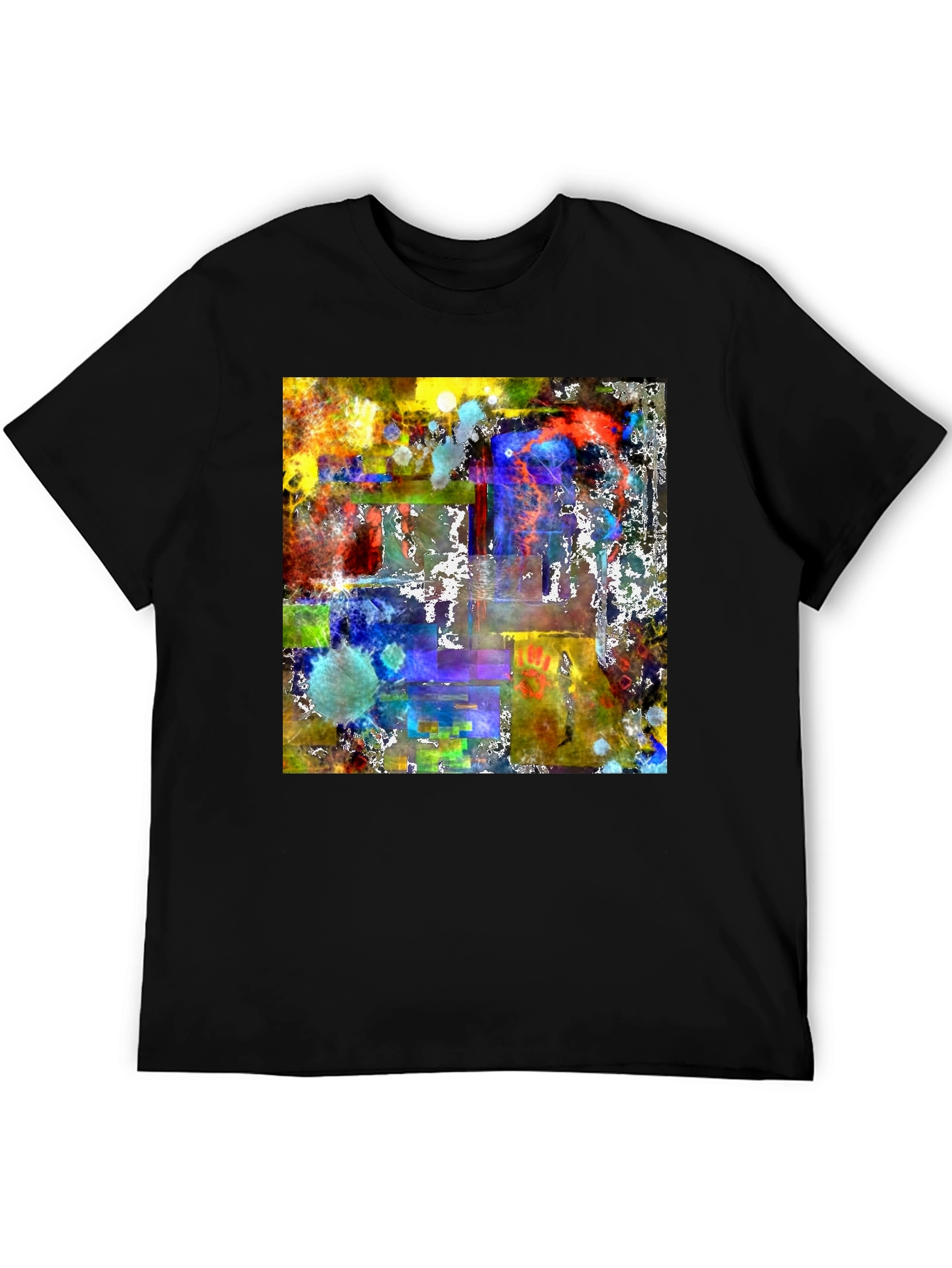 Abstract Art Graphic Tee - Mens Black T-Shirt