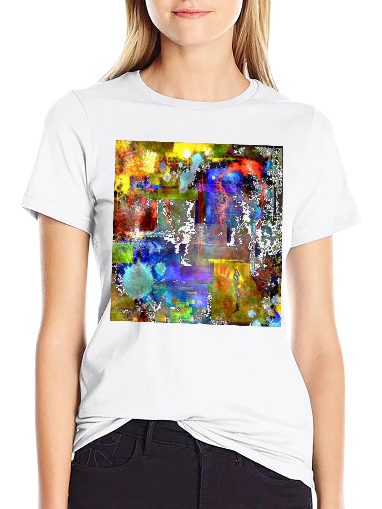 Abstract Art Graphic Tee - Mens Black T-Shirt