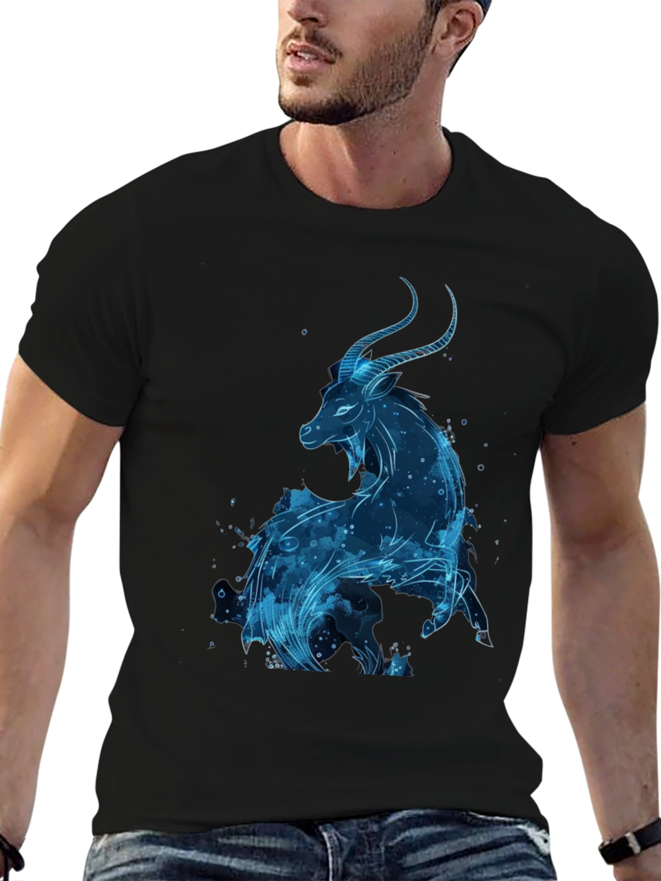 Capricorn Zodiac Black T-Shirt