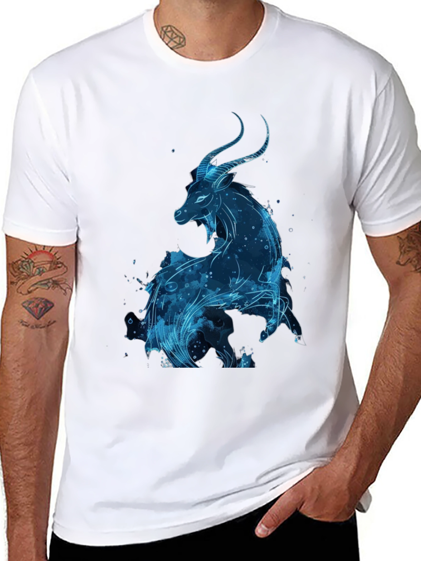 Capricorn Zodiac Black T-Shirt