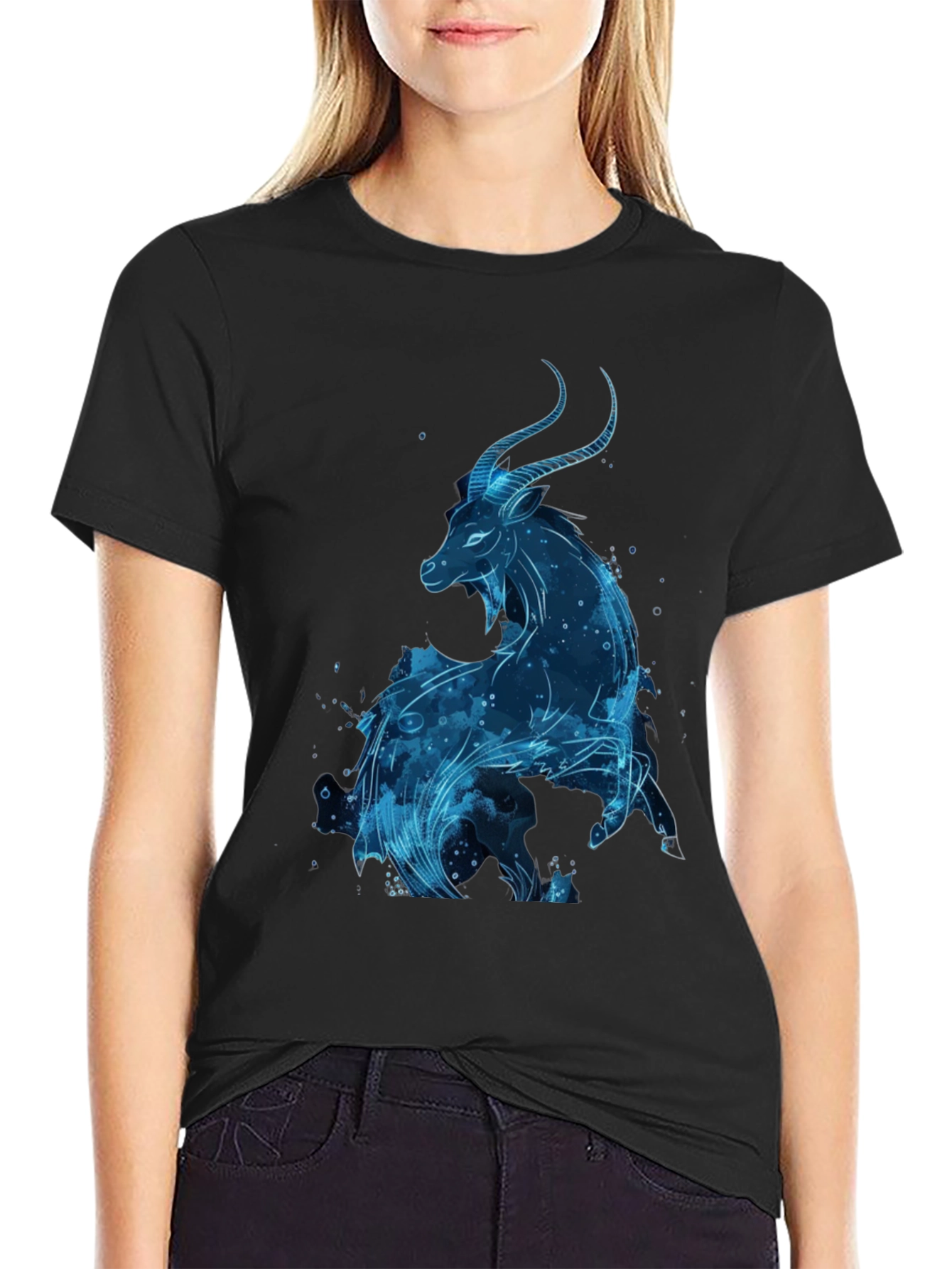 Capricorn Zodiac Black T-Shirt
