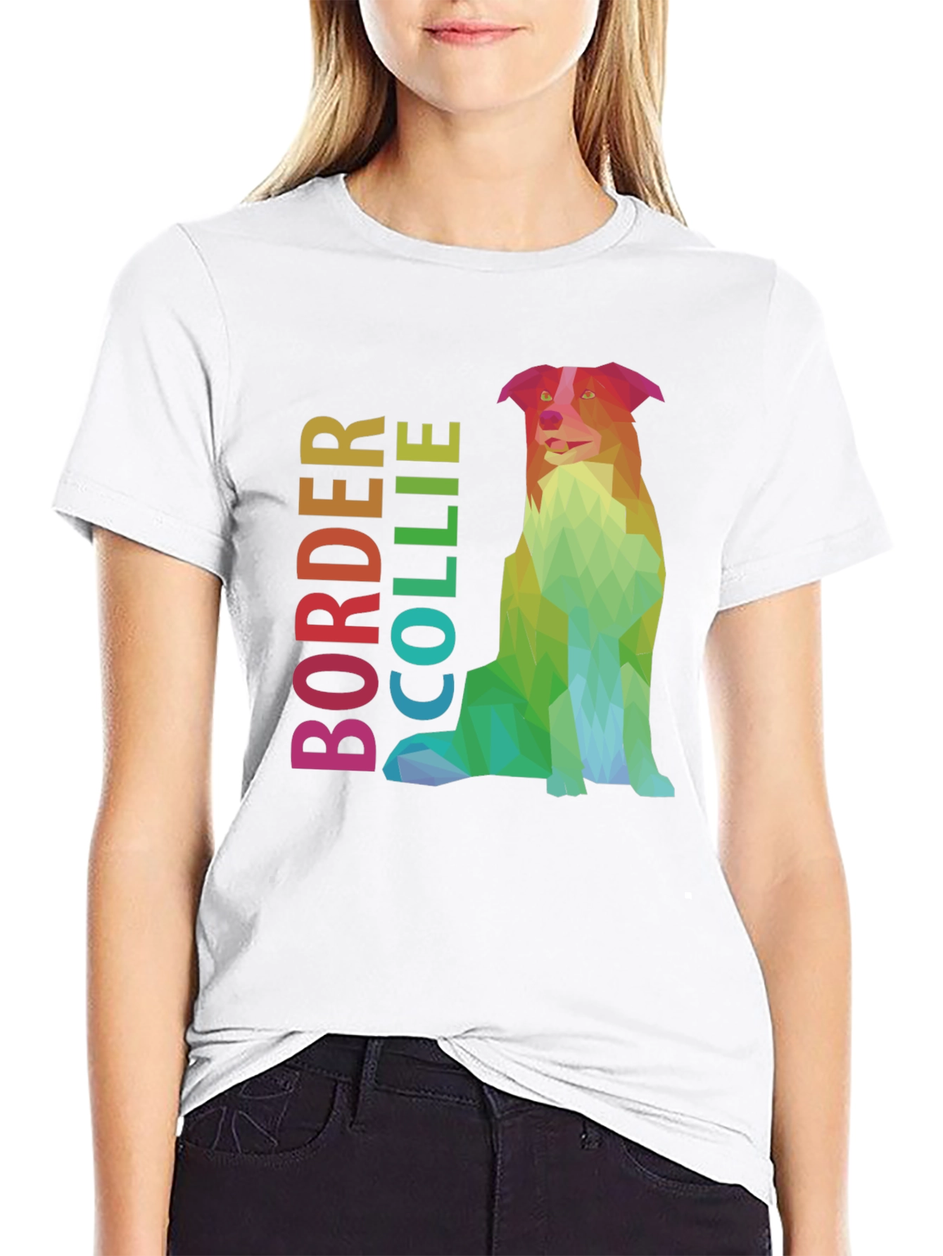 Geometric Border Collie Graphic Tee