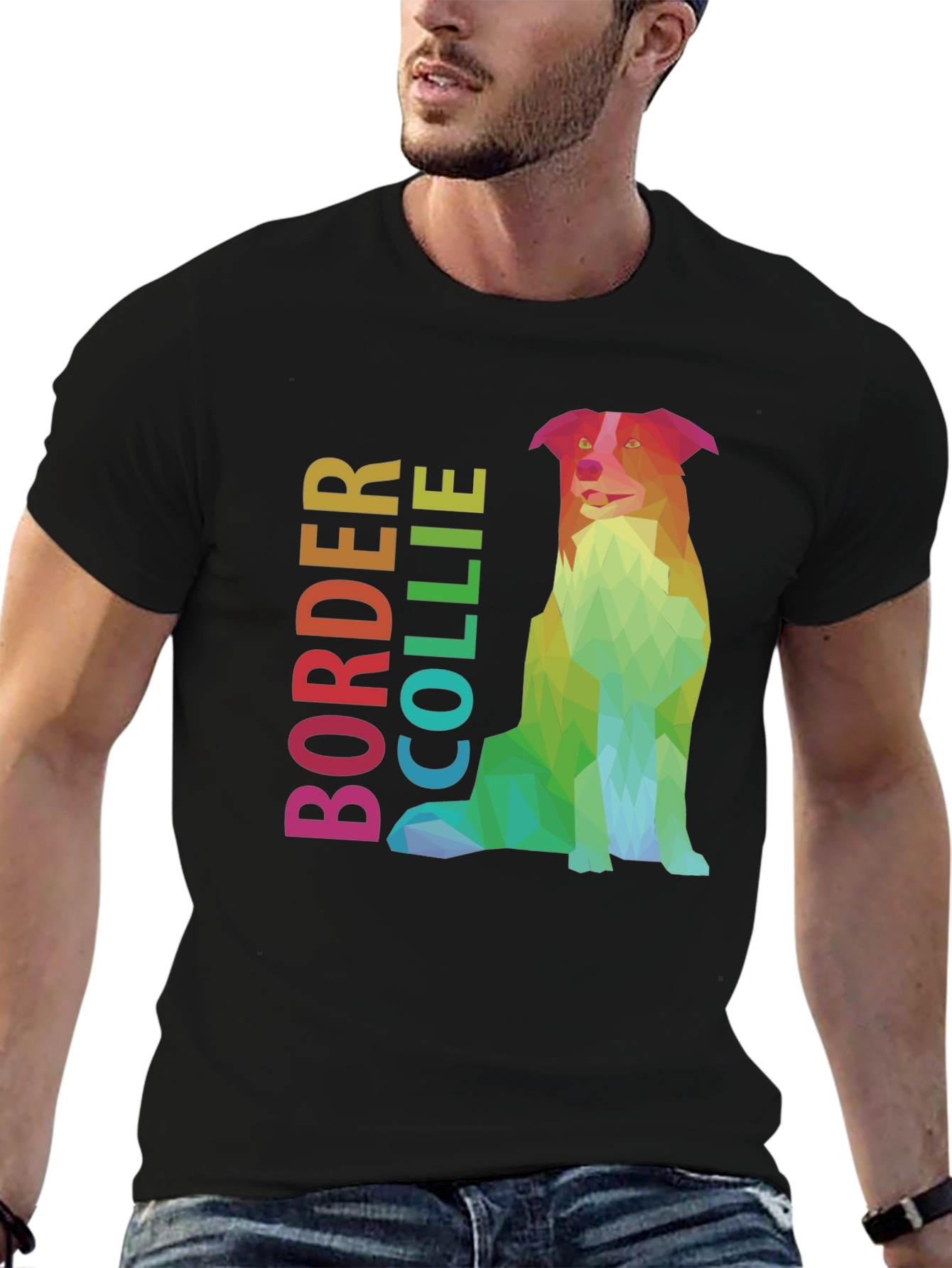 Geometric Border Collie Graphic Tee
