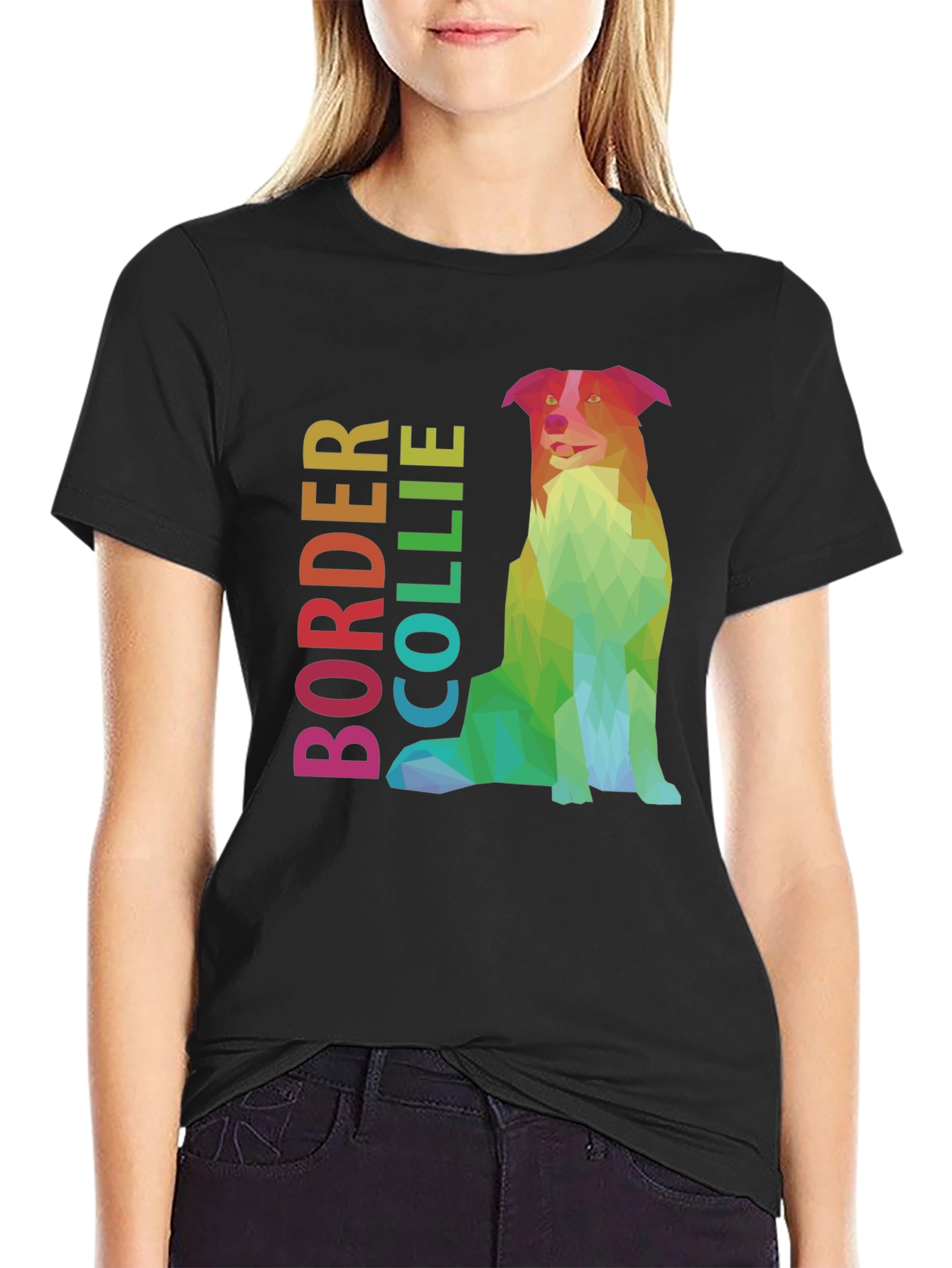 Geometric Border Collie Graphic Tee