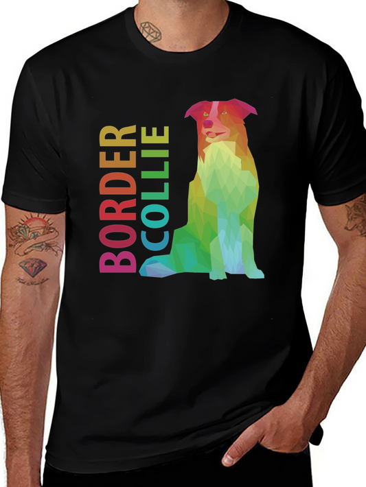Geometric Border Collie Graphic Tee