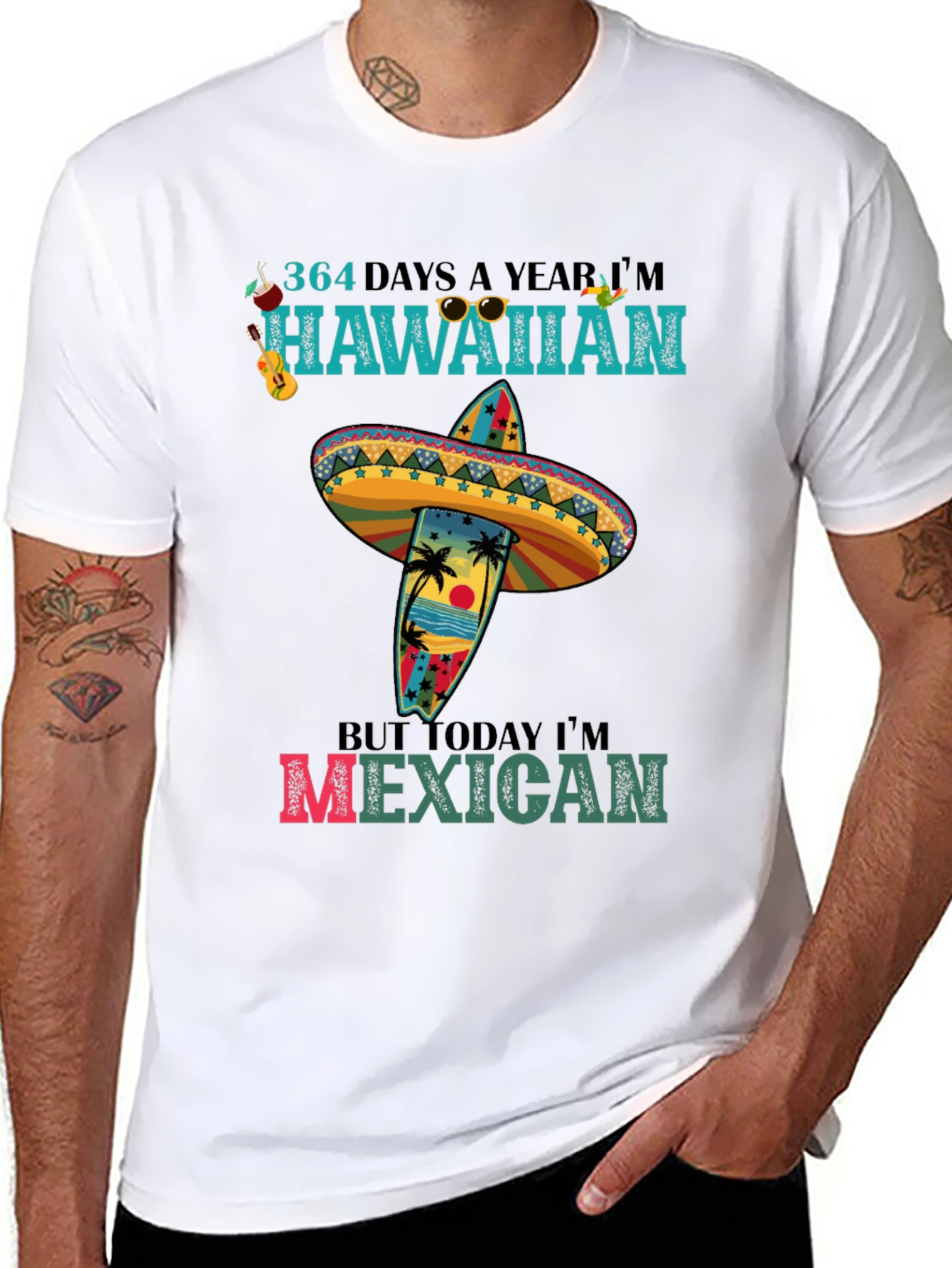 Hawaiian Sombrero T-Shirt - Mexicali Vibes
