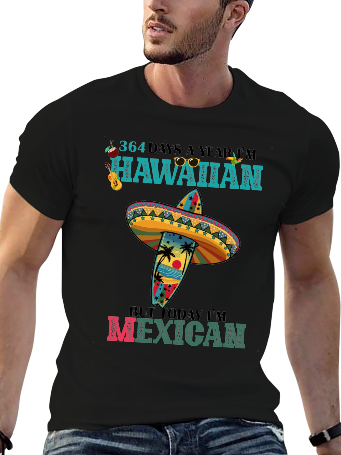 Hawaiian Sombrero T-Shirt - Mexicali Vibes