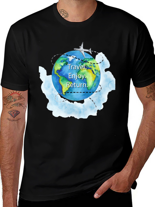 Travel The World T-Shirt | Airplane Earth Design