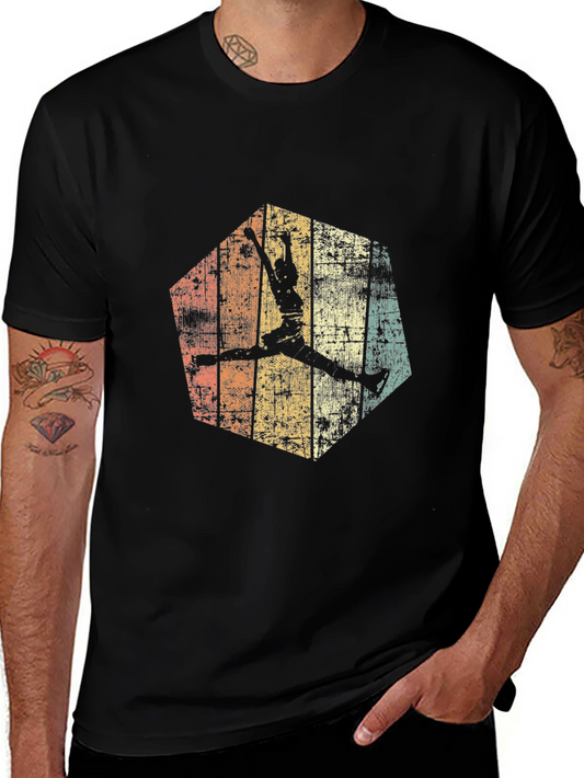 Retro Basketball Graphic Tee - Black
