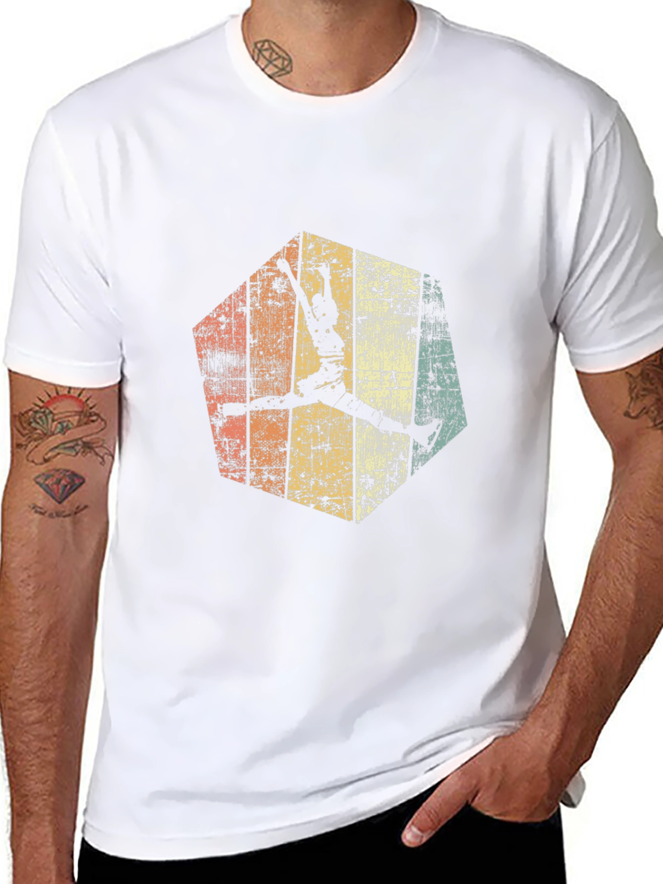Retro Basketball Graphic Tee - Black