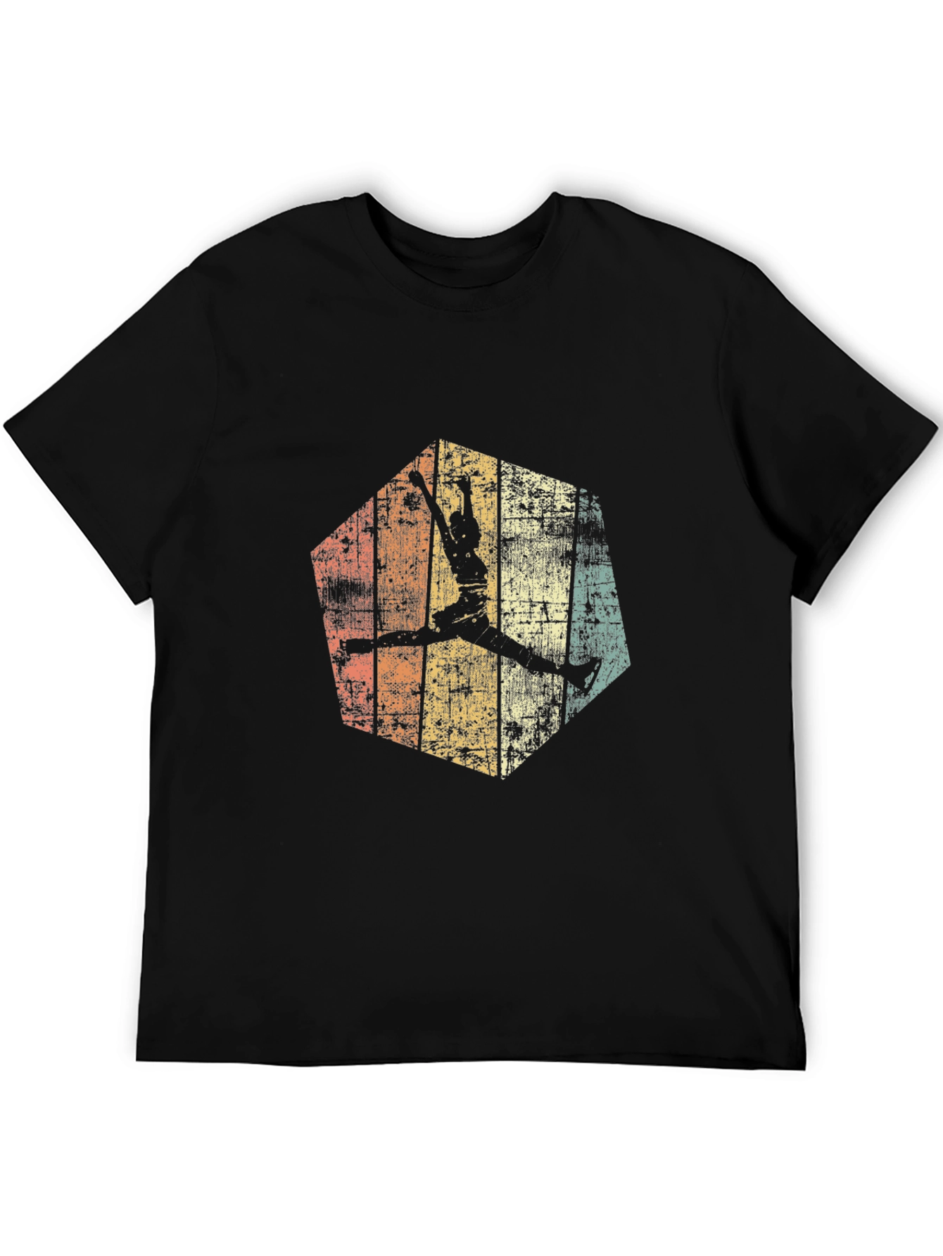 Retro Basketball Graphic Tee - Black