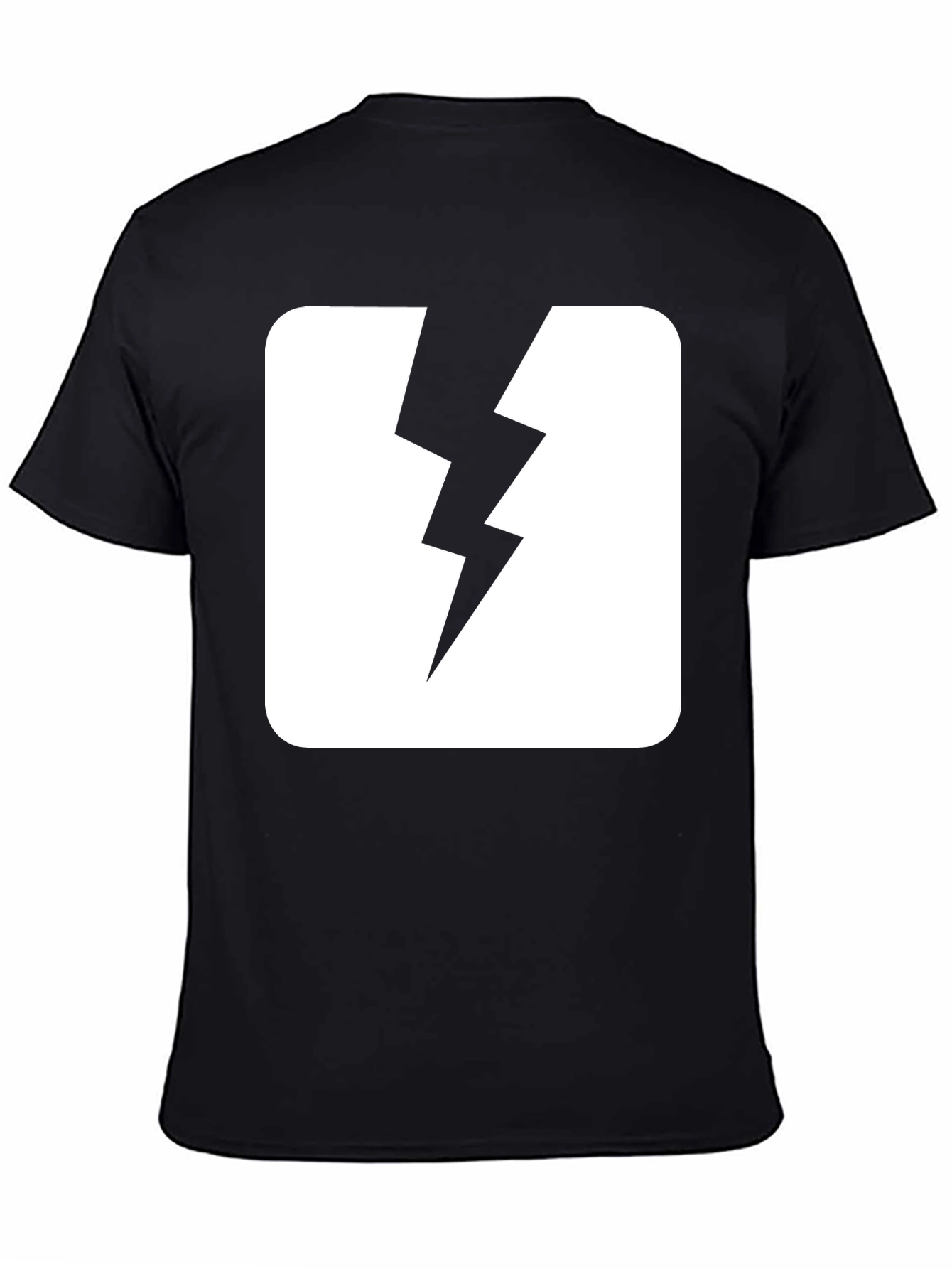 Black T-Shirt with Lightning Bolt Design