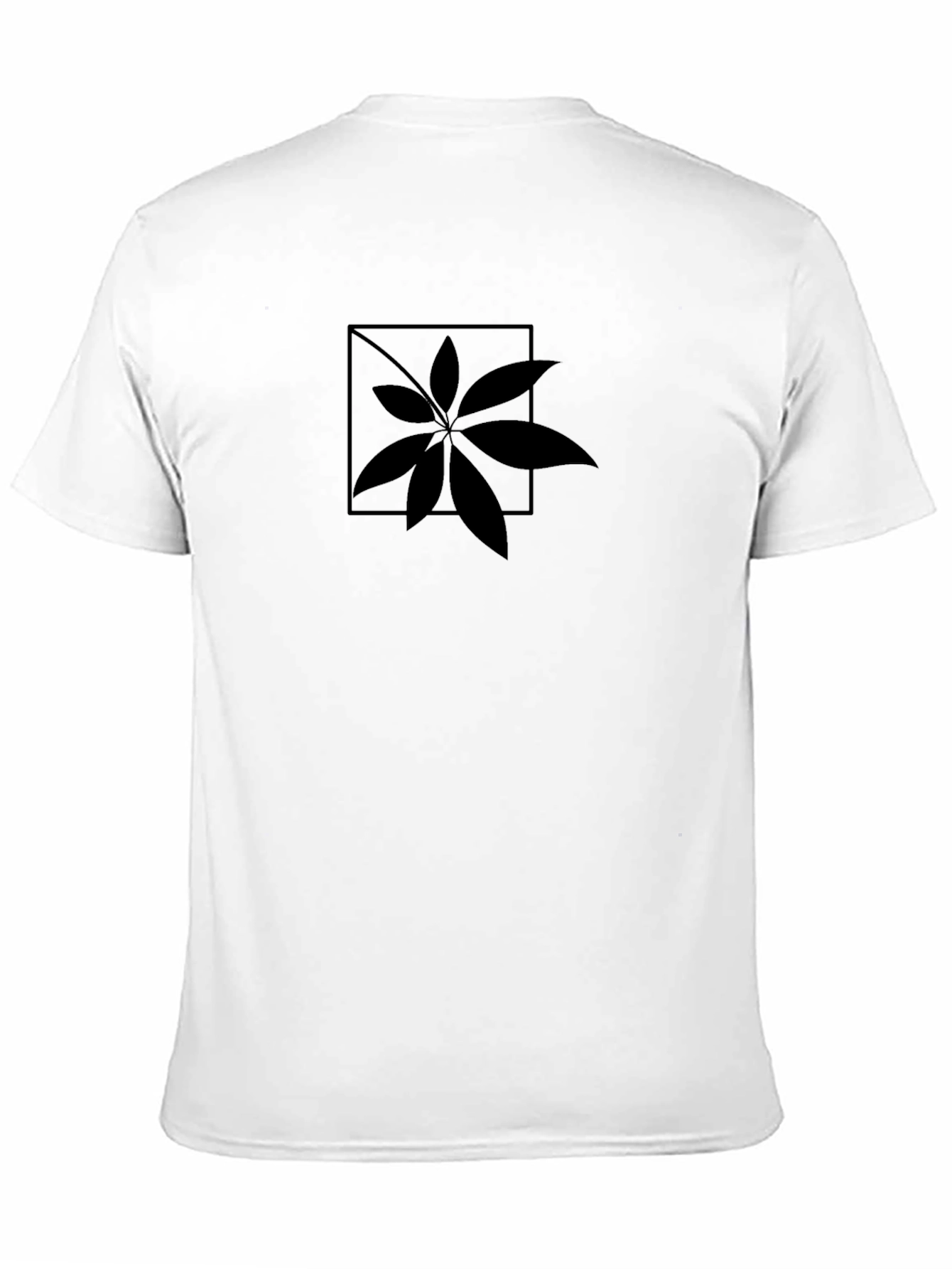 Mens Black T-Shirt with Botanical Graphic