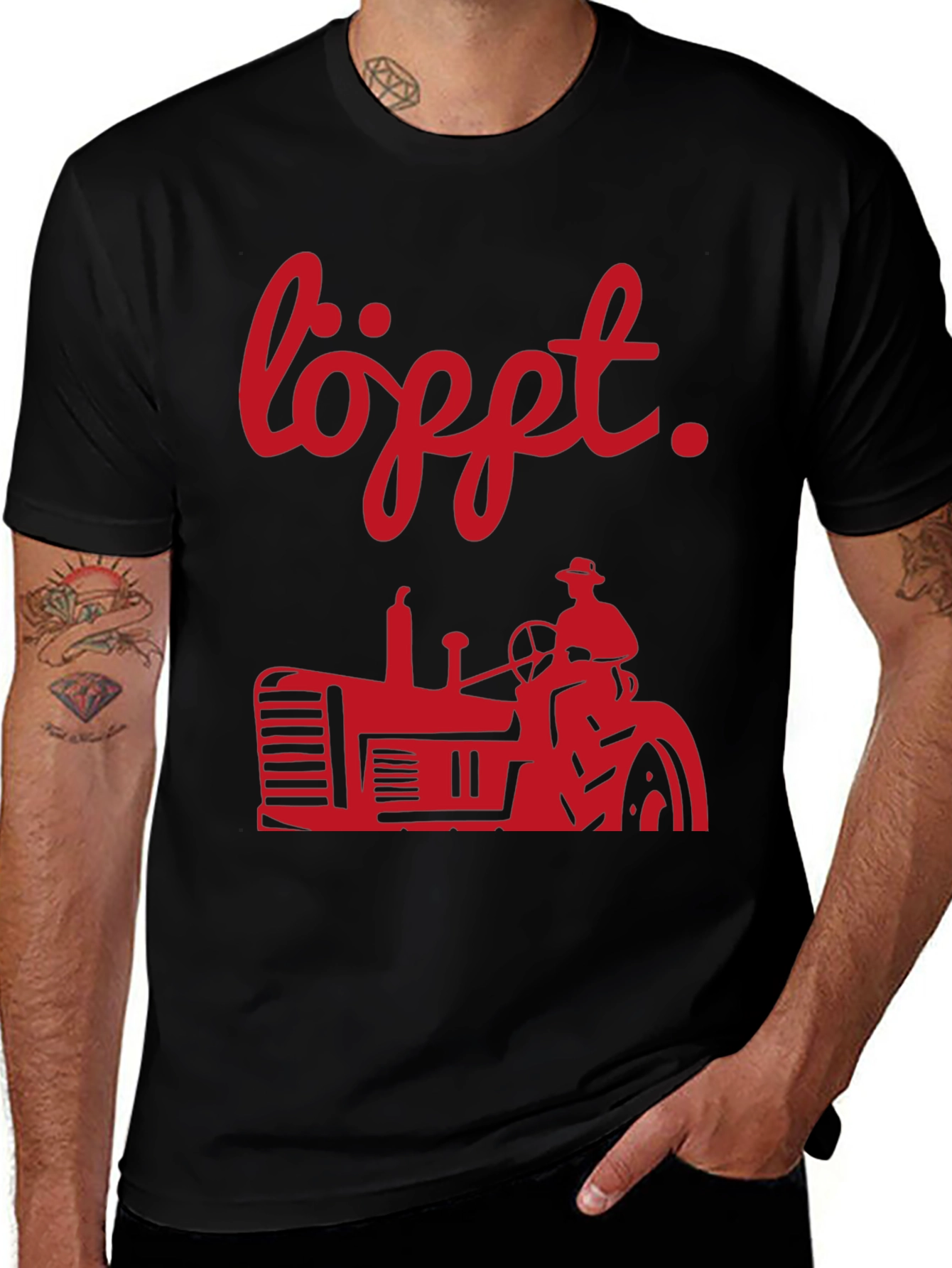 Lofft Tractor T-Shirt - Mens Black Tee